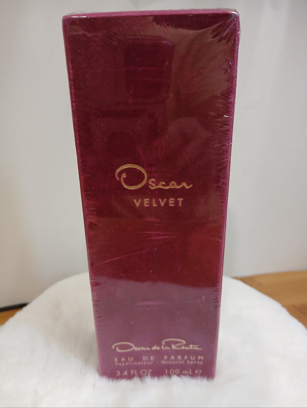 Vtg Oscar de la Renta Velvet - Deep Burgundy and Gold Box. Sealed